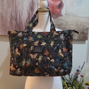 The finest quality fashion trademark Black Floral Tote Bag